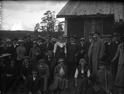 Grupppbild: Godtemplare på utflykt. Oidentifierade.