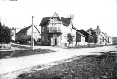 Gällivarevägen / Johannesgatan; telegrafhuset. Telegraf. Maximbiografen.