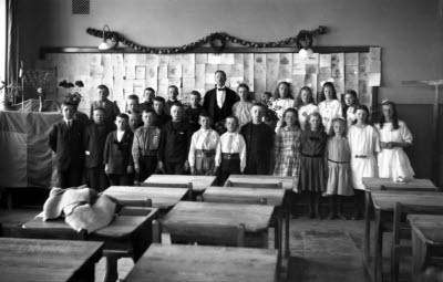 Gruppbild: skolklass. Oidentifierade.