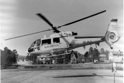 Norrlandsflyg, sjuktransport helikopter.