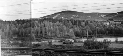 Bro över Vassaraälven. I bakgrunden Top bryggeriet och Dundret.