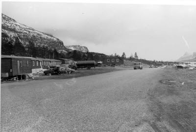 Arbetarbaracker, Vattenfall, Vägen Västerut. Suorva; Suorvadammen?