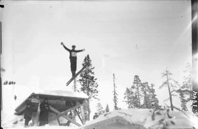 Idrott. Sport. Johannesbacken; Hermelinsbacken; backhoppning, backhoppare.