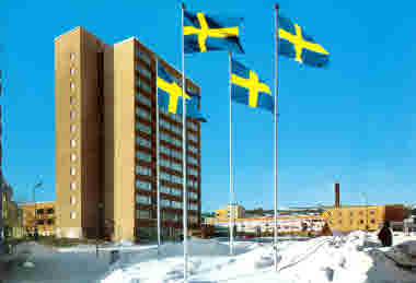 Malmberget samhälle. Malmberget centrum. Gällivarevägen. Järnvägsgatan. Torget. Salutorget.