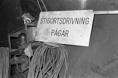 Gruva. Under jord. Stigortsdrivning.