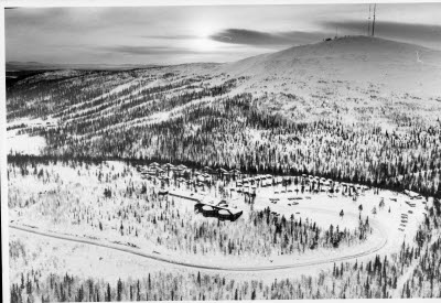 Flygbild över Dundret, Gällivare.