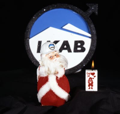 Skylt; Dekal. LKAB. Julmotiv.