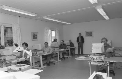 Nya data utbildningslokalen. Första utbildnings gruppen 1994-09-20.