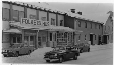 Folkets Hus, Hantverkaregatan, Gällivare. Biograf Blå Forell, Bibliotek, Pizzeria Pema.