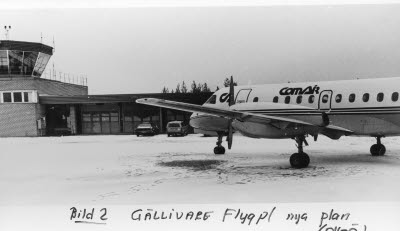 Nya Saab Fairchild. Gällivare Flygplats.