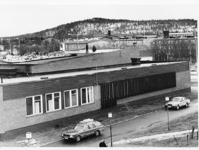Sjöparksskolan, Gällivare. Skadat tak efter stormen 23-24/10 1983.