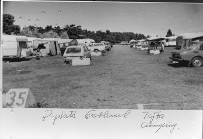 P-plats; husvagnsparkering, Tofta Camping, Gotland.