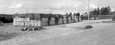 Tväråns Såg, träupplag hos SJ, Gällivare.