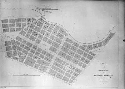 Karta över fastställd stadsplanering för Gellivare-Malmberg; Malmberget.