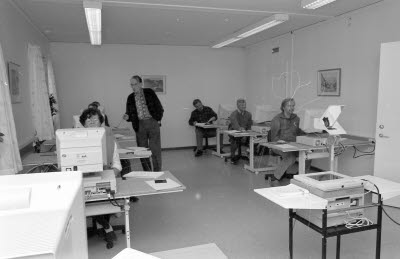 Nya data utbildningslokalen. Första utbildnings gruppen 1994-09-20.
