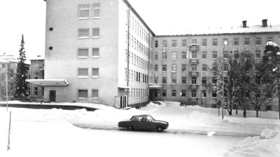 Gällivare Lasarett; gamla lasarettet. Byggnaden sprängdes 1984.