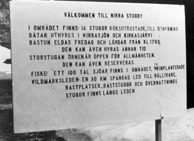 Informationstavla Nirra stugby/fritidsområde.