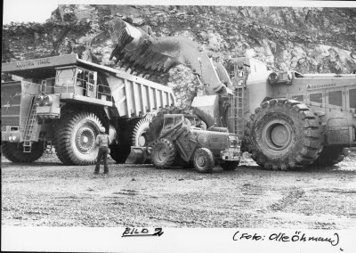 Truck; Aitiktruck, rensmaskin, lastmaskin. Aitikgruvan; Aitik Gällivare.