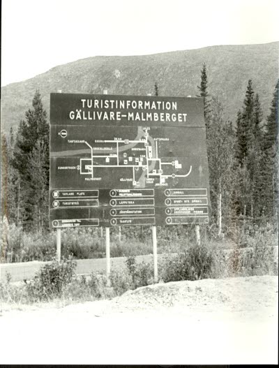 Skylt. Turistinformation Gällivare - Malmberget.