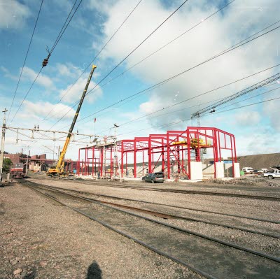 Ny servicehall i vitåfors under uppbyggnad.