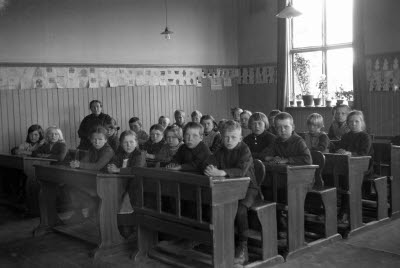 Gruppbild: skolklass. Oidentifierade.