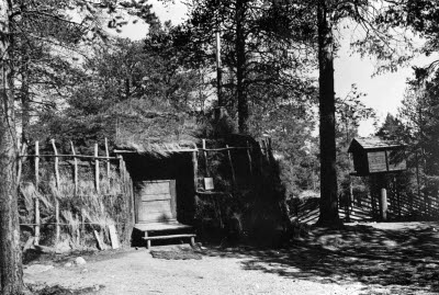 Torvkåta på Hembygdsgården, Gällivare.