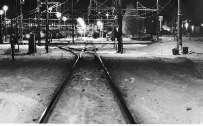 Bangården Gällivare järnvägsstation.