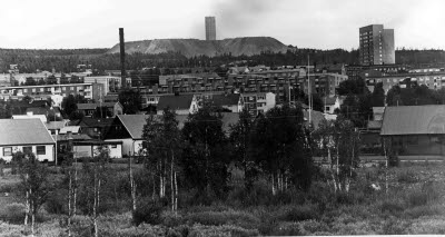 Vy Malmberget samhälle. I bakgrunden: Uppland; Upplandslaven.