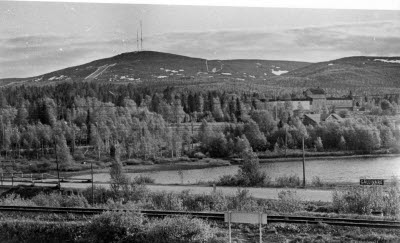 Samhälle. Vassara älv, Andra Sidan och Dundret, Gällivare.