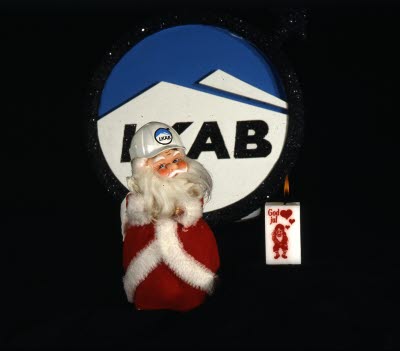 Skylt; Dekal. LKAB. Julmotiv.