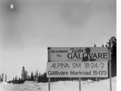 Vägskylt, Välkomstskylt Gällivare. 