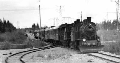 Ånglok; tåg. Porjus.