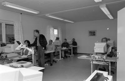 Nya data utbildningslokalen. Första utbildnings gruppen 1994-09-20.