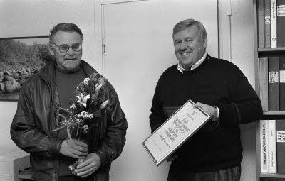 Börje Wåhlström avtackades av Benny Ringvall.