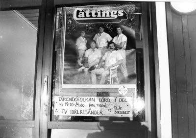 Affisch: Cattings spelar på Tärendöfolkan Lördag den 7 December. TV direktsänder.