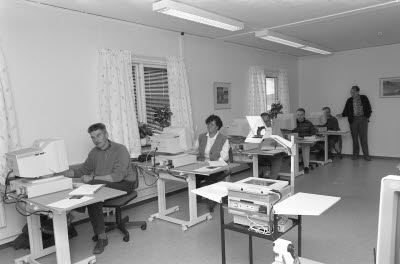 Nya data utbildningslokalen. Första utbildnings gruppen 1994-09-20.