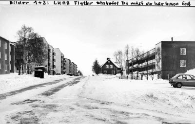 Österlånggatan, Malmberget. T.h. "Amerikabåten".