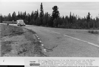 Porjusvägen korsningen Vägen Västerut. Se bildtext.