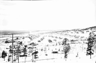 Vy från Selet. Hermelin. Johannes. LKAB kontor. Kontoret. Kraftstation.